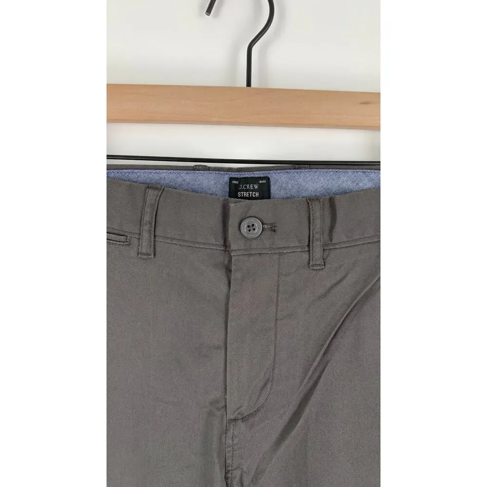 J Crew Mens 250 Skinny Fit Pant Stretch Chino Pants Size 29 x 32 Grey New